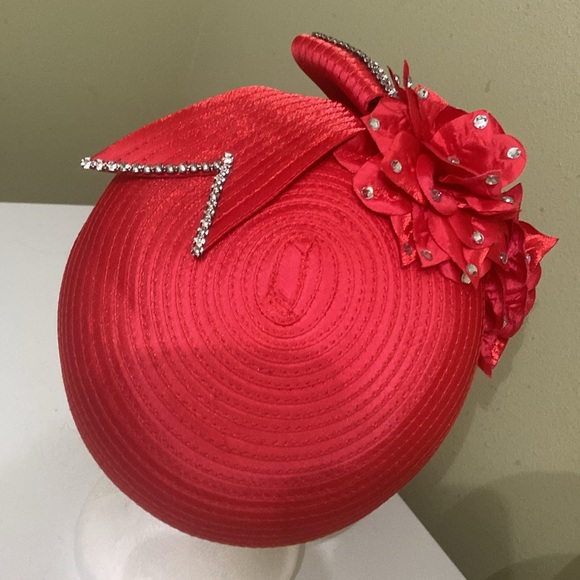 Beautiful Red Dress/Church/Kentucky Derby Hat by Lisa Rene’ - Picture 3 of 9